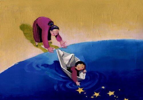 Barn som lär sig värderingar