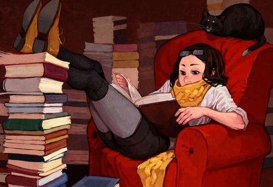 Kvinna som läser