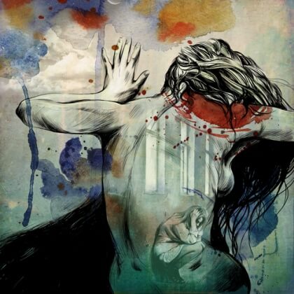 Emotionellt berusad kvinna