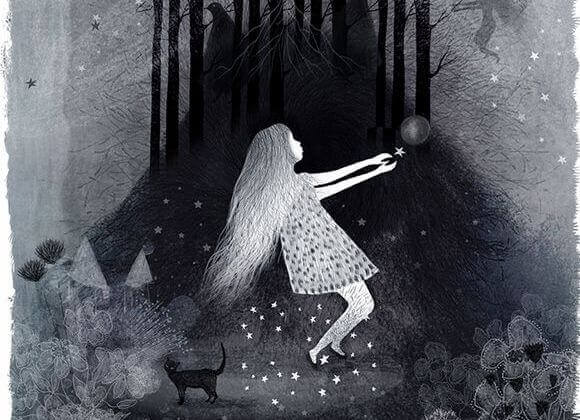 Flicka i skogen