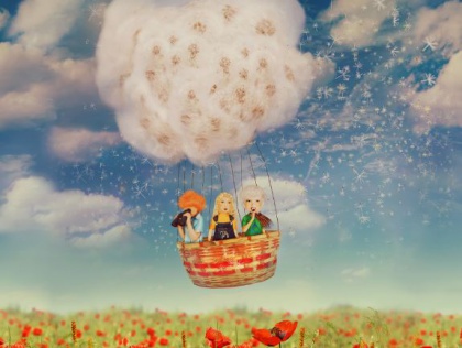 Goda människor i luftballong