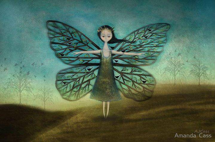 Flicka med vingar