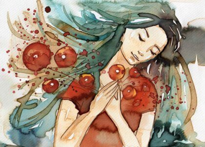 Flicka i vattenfärg