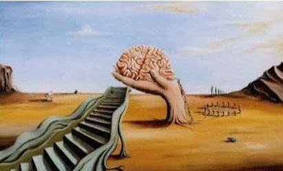 Hjärna vid trappa