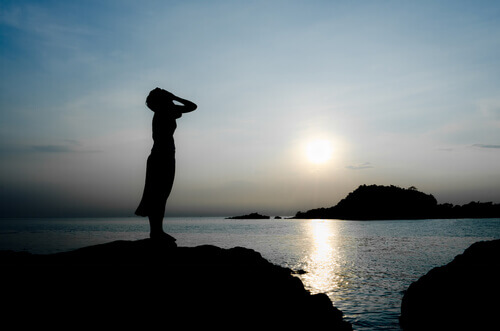 Solnedgång vid havet