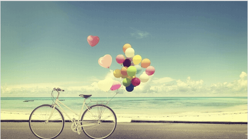 Cykel med ballonger