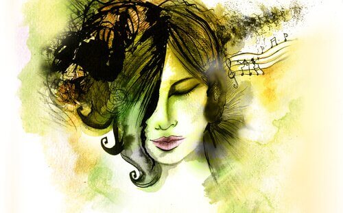 Kvinna med flera typer av intelligens