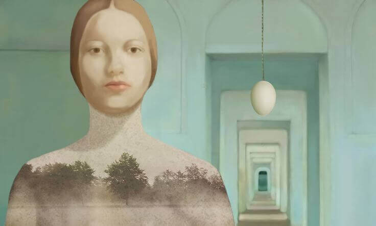 Kvinna med en balanserad personlighet