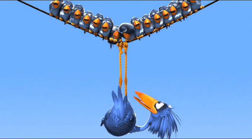 Scen från For the Birds