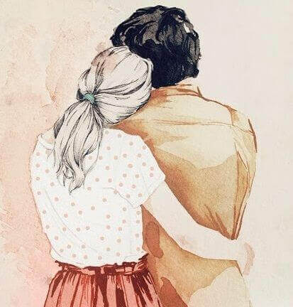 Par som visar att en kram är bästa medicinen