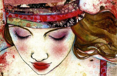 Kvinna som blundar och visar sin empati