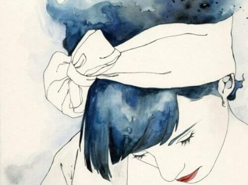 Flicka i vattenfärg