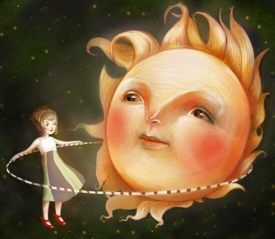 Flicka och solen