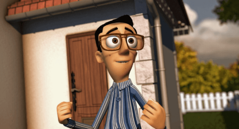 Glad animerad man