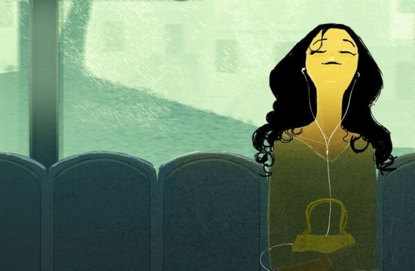 Glad kvinna som insett att vi inte ska vara så ledsna hela tiden