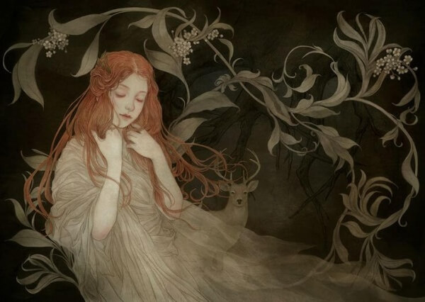 Rödhårig kvinna som uppvisar dold aggression