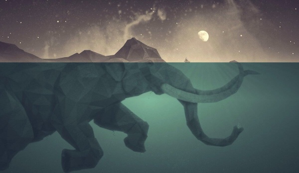 Simmande elefant