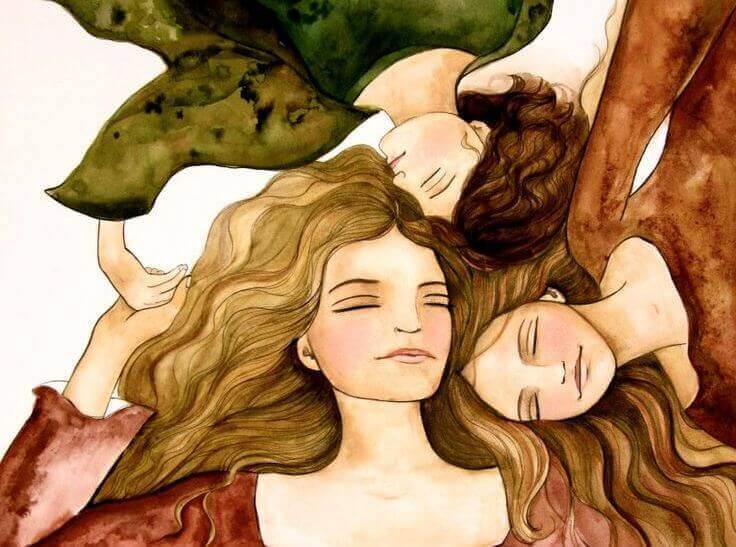 Tre flickor som ta hand om sig själva