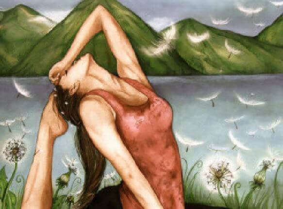 Kvinna utför yoga