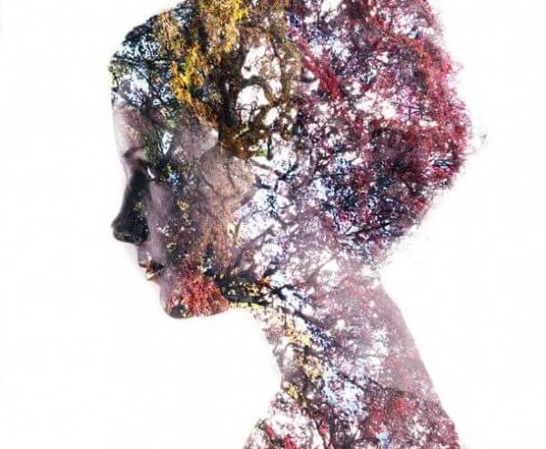 Kvinnlig profil i tystnaden