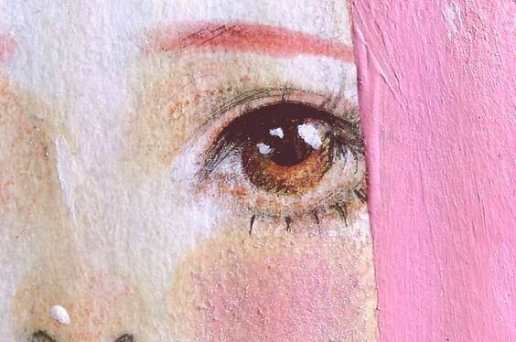 Målning av flicka med hög känslighet