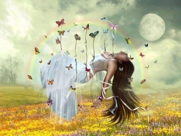 Svävar med fjärilar