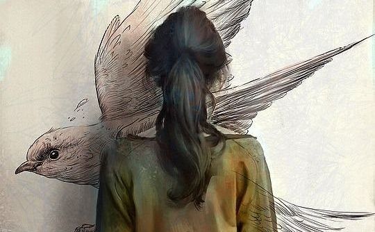 Fågel och kvinna