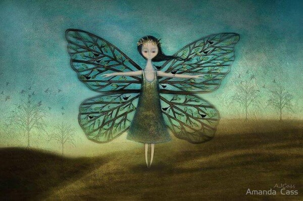 En fantasi om att vara en fjärilsflicka