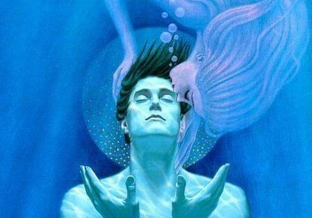 Man med sjöjungfru som reflekterar kring myter om onani