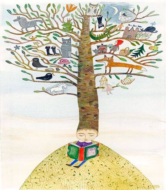 Läsning under träd