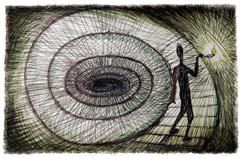 Figur vid spiraltrappa