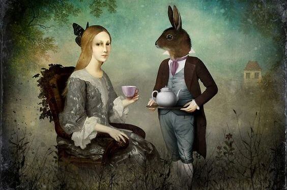 Hare serverar kaffe