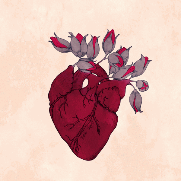 Hjärta med blommor