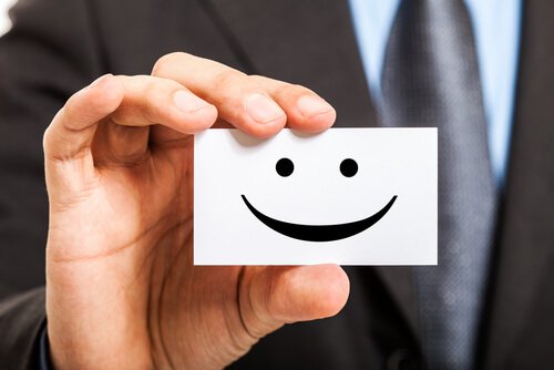 Smiley som symboliserar positiv påverkan
