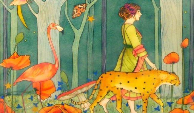 Kvinna i skog som väljer att inte sitta och vänta