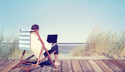 Arbete på stranden