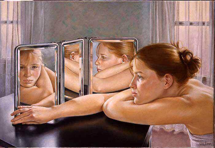 Kvinna i speglar