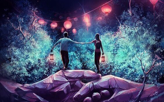 Par med en stark mental attraktion