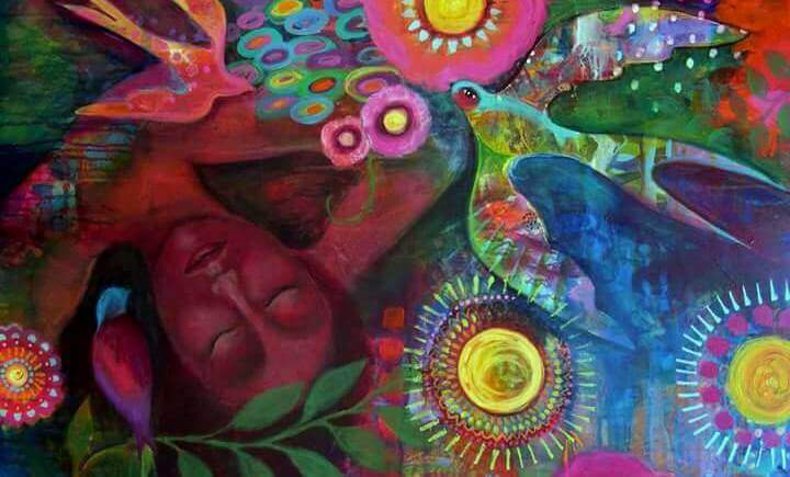 Starka hjärtan i målning