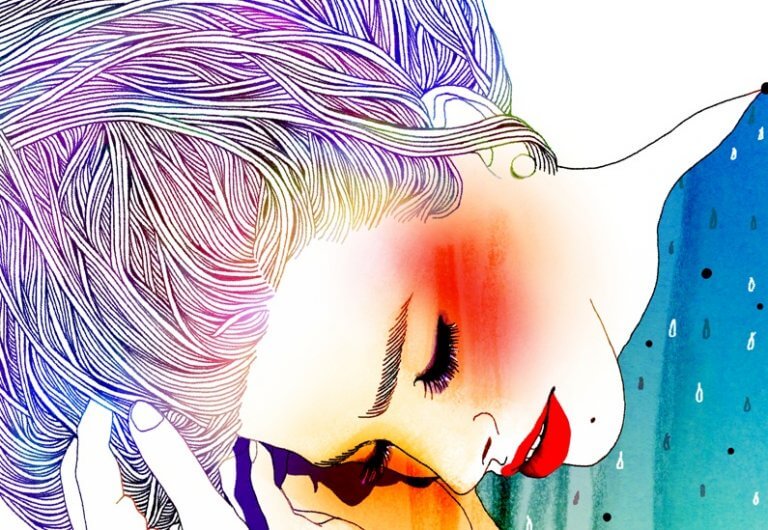 Kvinna som visar att förändringar förenar dig med livet