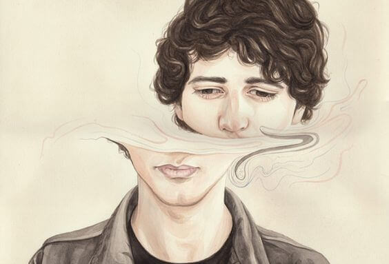 Tudelad person som har problem med sinnet