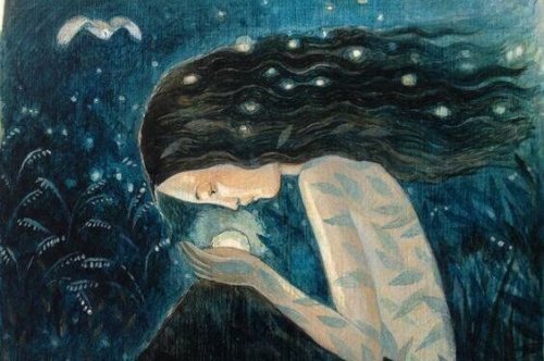 Flicka med kristallkula