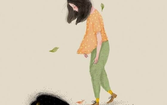 Ledsen kvinna visar att attityder är smittsamma