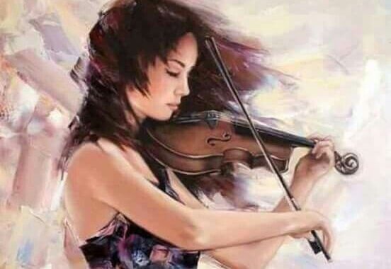 Kvinna med violin
