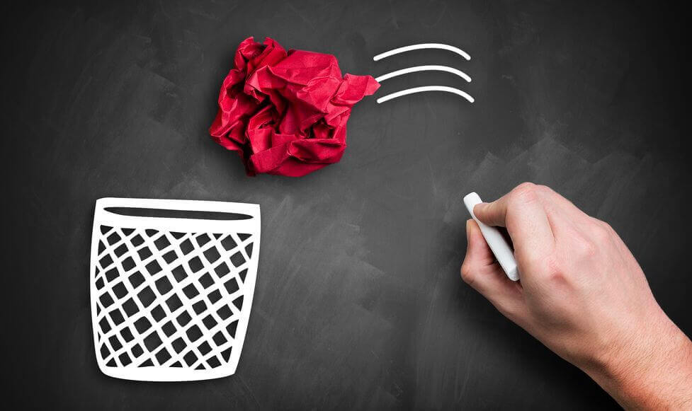 Papperskorg på tavla