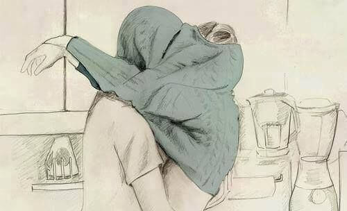 Par som kramas med tröja