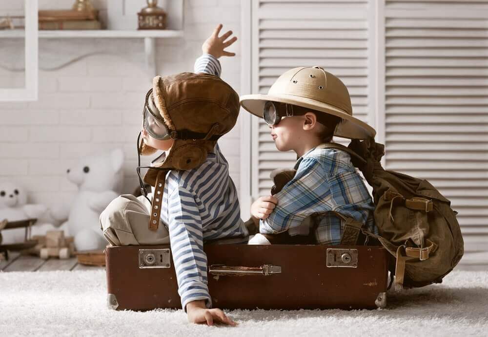 Barn i resväska