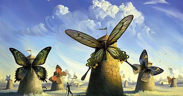 Fjärilar på väderkvarnar