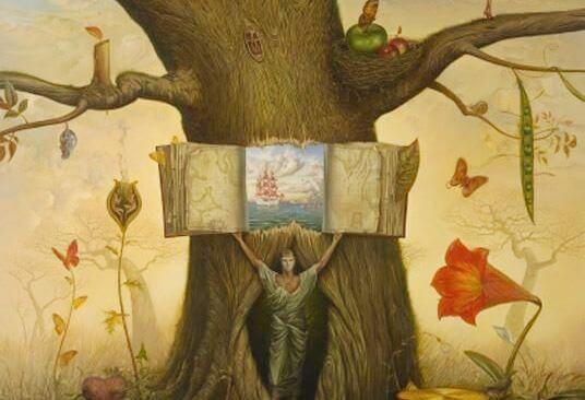 Bok i träd