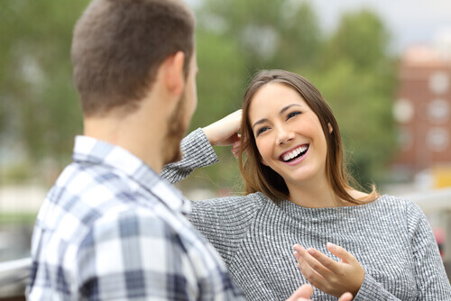 Dating en orolig kvinna